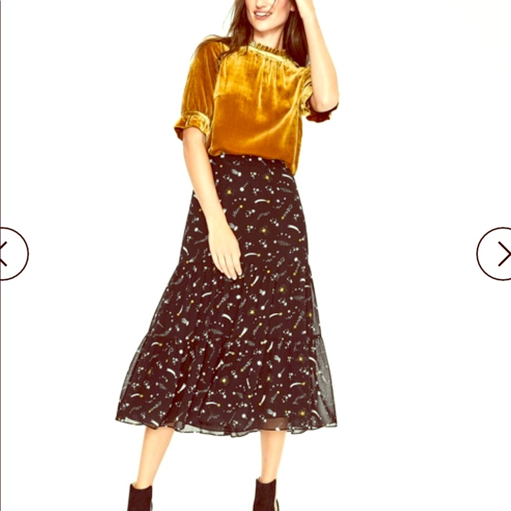 Boden black midi skirt